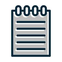 Notepad Vector Thick Line Filled Dark Colors