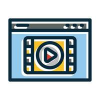 Video Vector Thick Line Filled Dark Colors