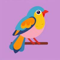 AI generated Colorful Bird Logo Avatar Clip Art Icon Sticker Decoration Simple Background photo