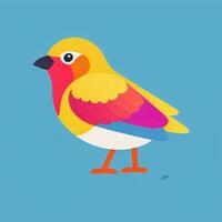 AI generated Colorful Bird Logo Avatar Clip Art Icon Sticker Decoration Simple Background photo