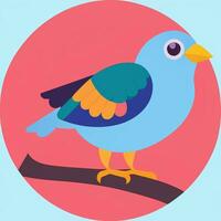 AI generated Colorful Bird Logo Avatar Clip Art Icon Sticker Decoration Simple Background photo