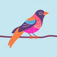 AI generated Colorful Bird Logo Avatar Clip Art Icon Sticker Decoration Simple Background photo