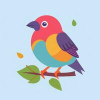 AI generated Colorful Bird Logo Avatar Clip Art Icon Sticker Decoration Simple Background photo