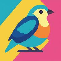 AI generated Colorful Bird Logo Avatar Clip Art Icon Sticker Decoration Simple Background photo