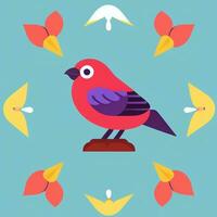 AI generated Colorful Bird Logo Avatar Clip Art Icon Sticker Decoration Simple Background photo