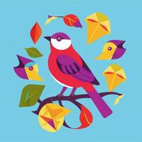 AI generated Colorful Bird Logo Avatar Clip Art Icon Sticker Decoration Simple Background photo