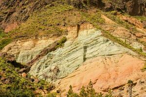 the colorful cliffs of the mountain range photo