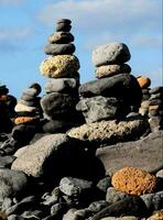 a pile of rocks stacked on top of each other photo