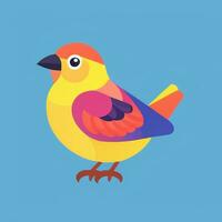 AI generated Colorful Bird Logo Avatar Clip Art Icon Sticker Decoration Simple Background photo