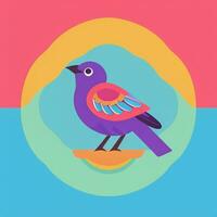 AI generated Colorful Bird Logo Avatar Clip Art Icon Sticker Decoration Simple Background photo