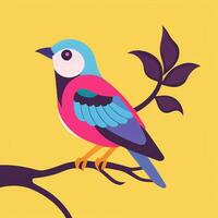 AI generated Colorful Bird Logo Avatar Clip Art Icon Sticker Decoration Simple Background photo