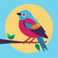 AI generated Colorful Bird Logo Avatar Clip Art Icon Sticker Decoration Simple Background photo