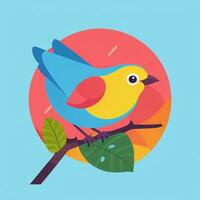 AI generated Colorful Bird Logo Avatar Clip Art Icon Sticker Decoration Simple Background photo