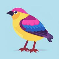 AI generated Colorful Bird Logo Avatar Clip Art Icon Sticker Decoration Simple Background photo