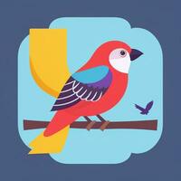 AI generated Colorful Bird Logo Avatar Clip Art Icon Sticker Decoration Simple Background photo