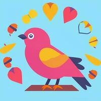 AI generated Colorful Bird Logo Avatar Clip Art Icon Sticker Decoration Simple Background photo