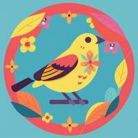 AI generated Colorful Bird Logo Avatar Clip Art Icon Sticker Decoration Simple Background photo