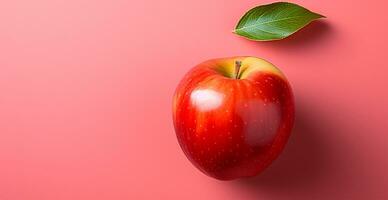 AI generated Ripe red apple on a white background - AI generated image photo
