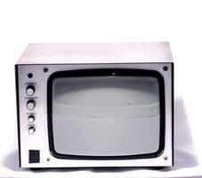 a vintage television set with a white background photo