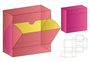 diseño de plantilla troquelada de embalaje de caja. Maqueta 3d vector