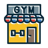 Gym Vector Thick Line Filled Dark Colors