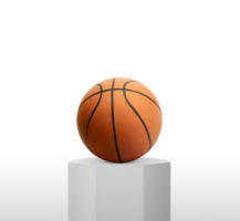 Basketball on an octagonal pedestal. transparent background png