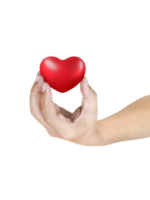 en man hand innehav röd hjärta. transparent bakgrund png