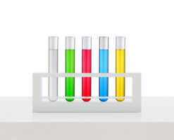 coloré liquides dans tubes tester tube. transparent Contexte png