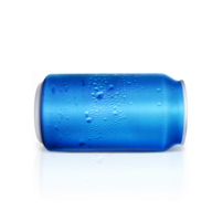 Aluminum can with water droplets isolated. transparent background png