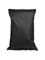 Black Packaging for food, chips, crackers, sweets, mockup for your design and advertising, an empty packaging form. transparent background png