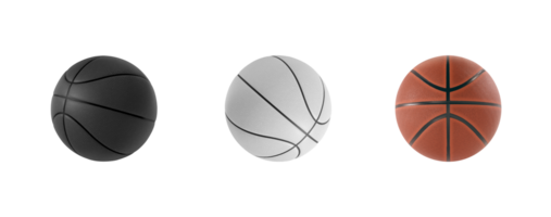 Three basketball ball isolated. transparent background png