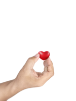 uma homem mão segurando vermelho coração. transparente fundo png