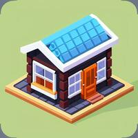 AI generated Isometric Building House Commercial Clip Art Icon Sticker Decoration Simple Background photo