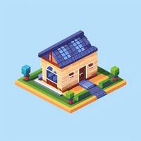 AI generated Isometric Building House Commercial Clip Art Icon Sticker Decoration Simple Background photo