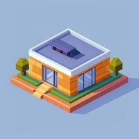 AI generated Isometric Building House Commercial Clip Art Icon Sticker Decoration Simple Background photo