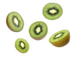 Kiwi fruit levitating. transparent background png