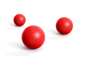 Trois rouge des balles. transparent Contexte png