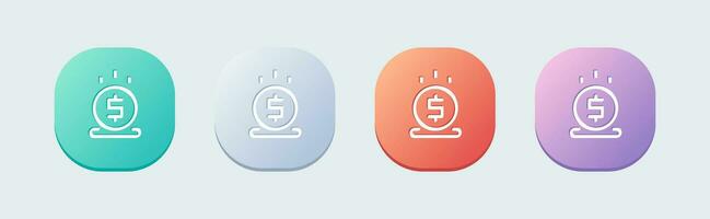 Reedem line icon in flat design style. Reward signs vector illustration.