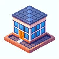 AI generated Isometric Building House Commercial Clip Art Icon Sticker Decoration Simple Background photo