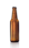 Beer bottle with water drops. transparent background png