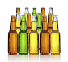 Frosty bottles of beer. transparent background png