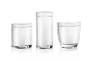 Glass of still water. transparent background png