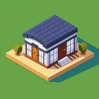 AI generated Isometric Building House Commercial Clip Art Icon Sticker Decoration Simple Background photo