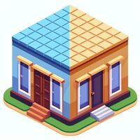 AI generated Isometric Building House Commercial Clip Art Icon Sticker Decoration Simple Background photo