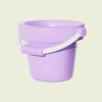 3d icon empty plastic bucket isolated on a white background. vector