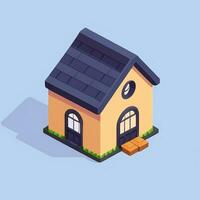 AI generated Isometric Building House Commercial Clip Art Icon Sticker Decoration Simple Background photo