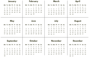 Calendrier 2024 Bleu Vecteur PNG , 2024, Calendrier, Année PNG et