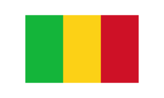 The national flag of Mali with official color and proportion transparent png