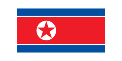 The national flag of North Korea with official color and proportion transparent png