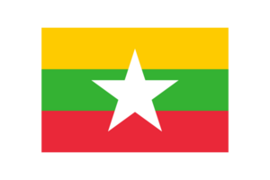 The national flag of Myanmar with official color and proportion transparent png